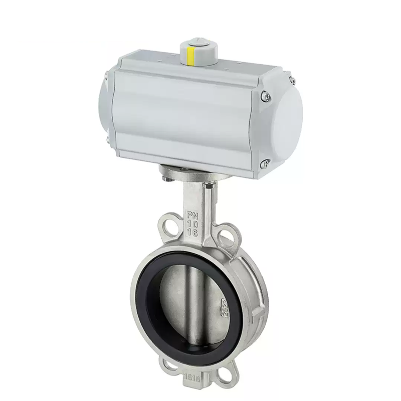 Pneumatic Stainless Steel Butterfly Valve 304 316L Materials